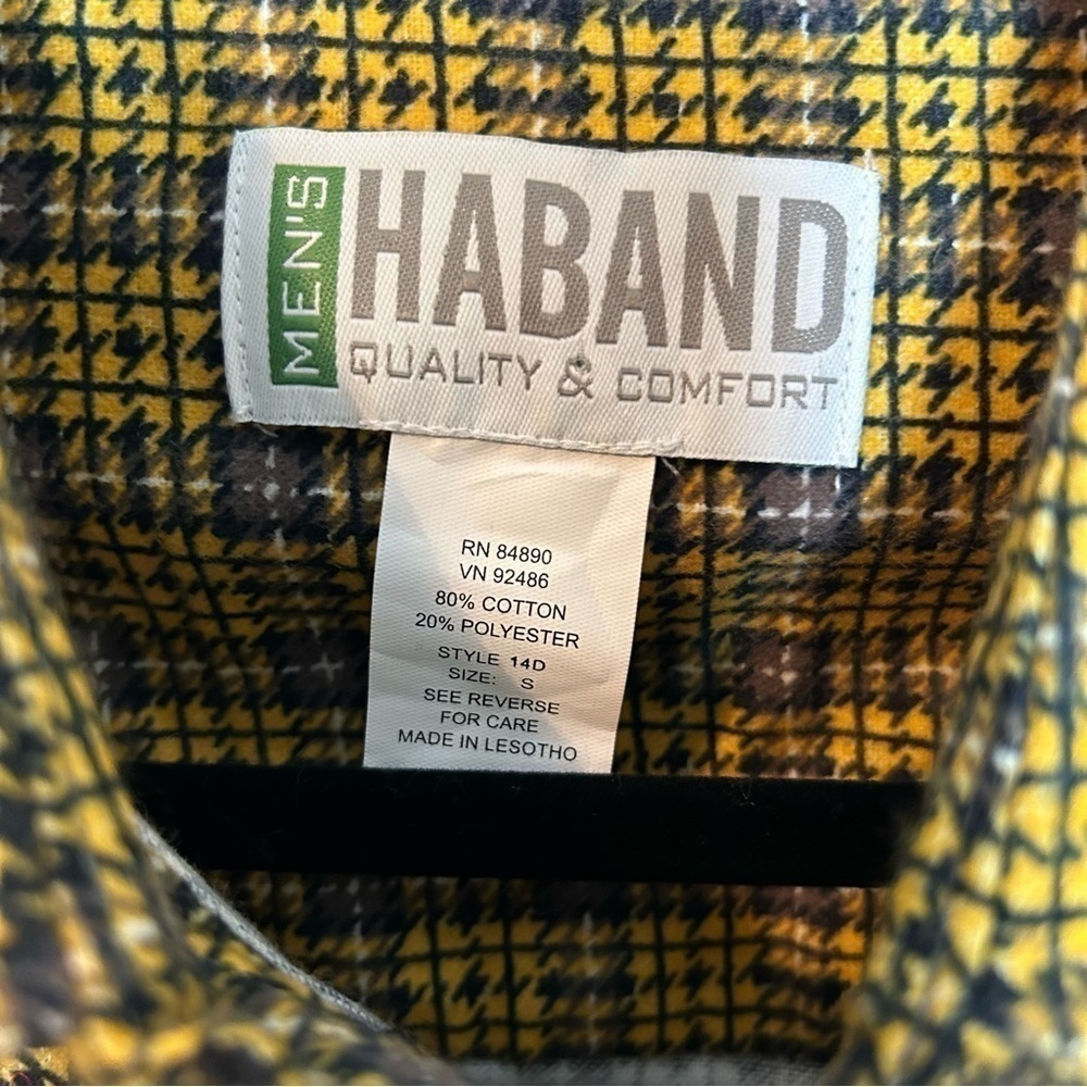 HABAND Mens Quality & Comfort Vintage Pearl Snap Plaid Shirt w/ Pearl Snap Cuffs - Picture 10 of 11